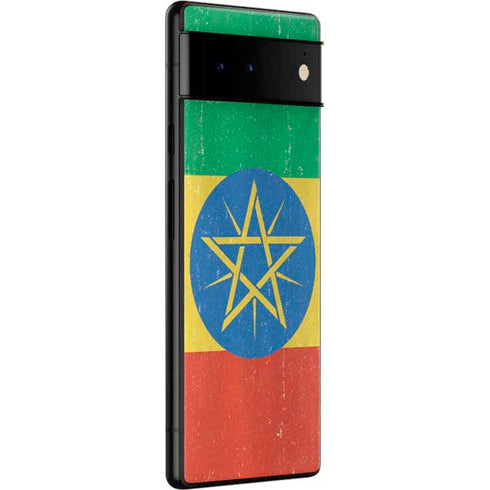 Ethiopia Flag Distressed Google Pixel 6 Pro Skin